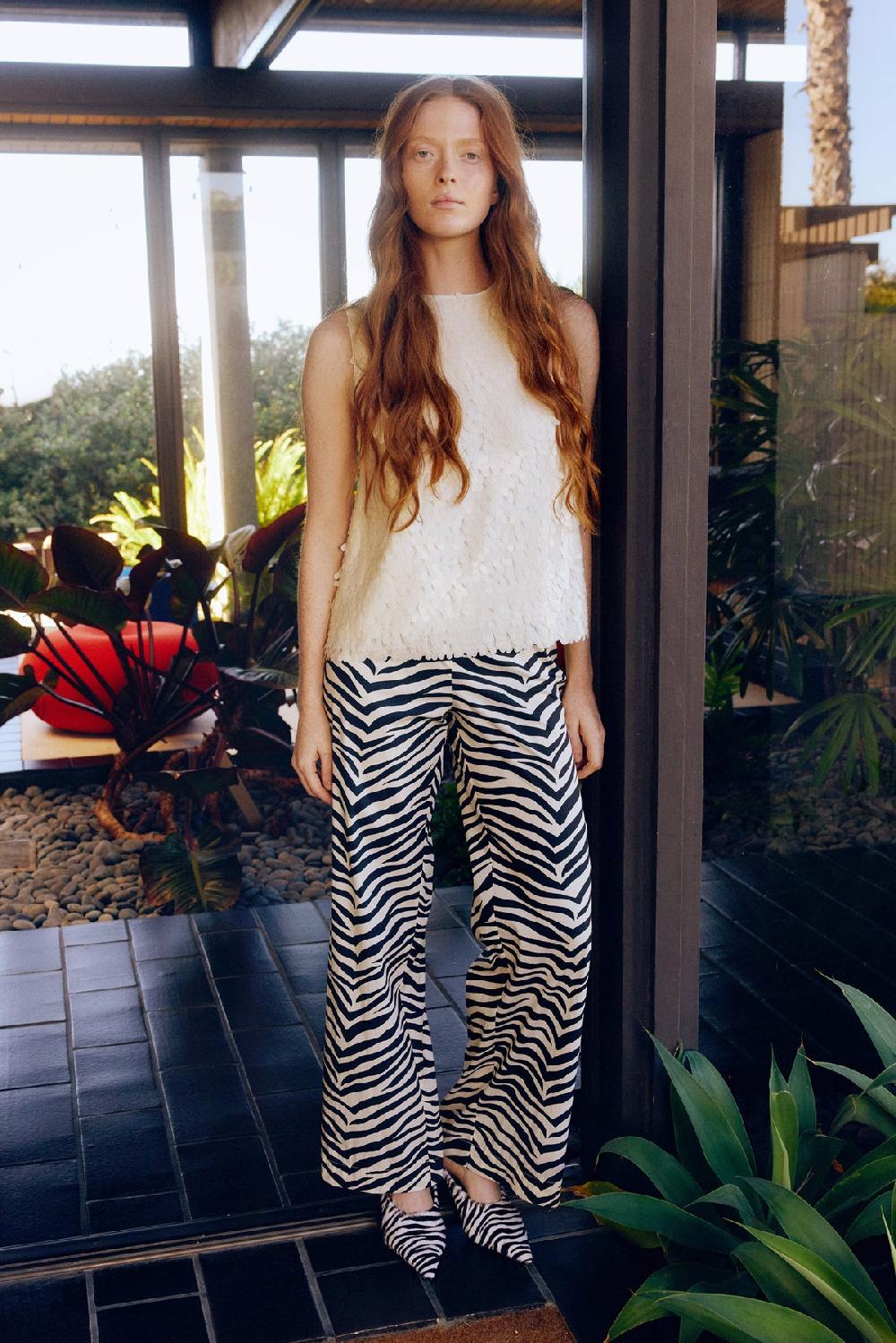 Simon Miller Pia Poplin Pant ZEBRA PRINT