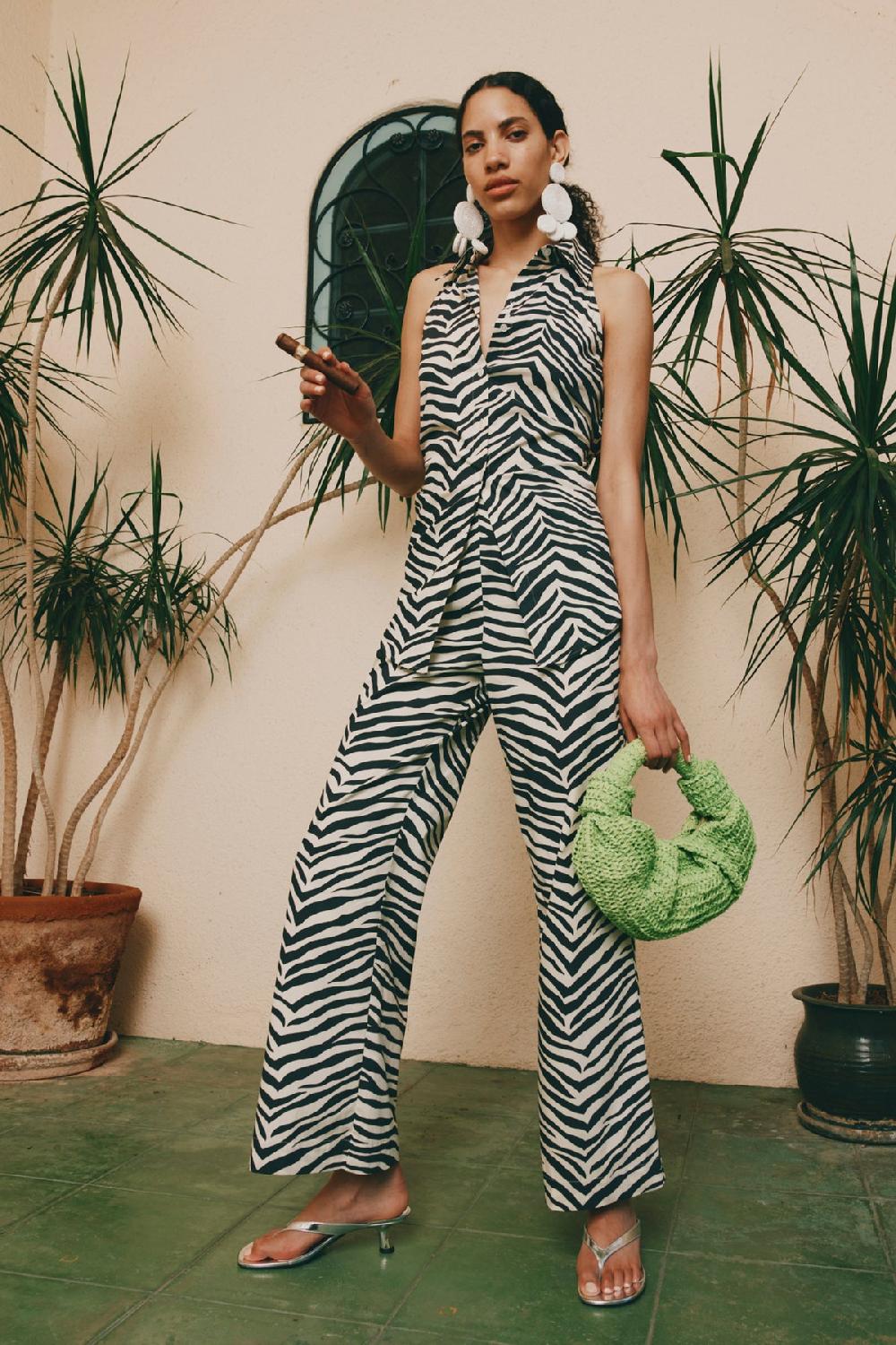 Simon Miller Pia Poplin Pant ZEBRA PRINT