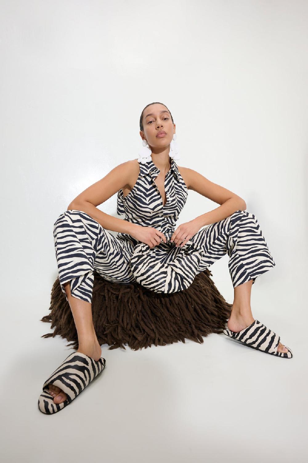 Simon Miller Pia Poplin Pant ZEBRA PRINT