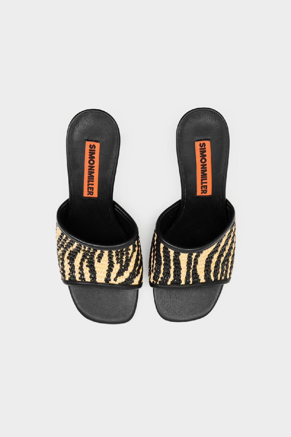 Simon Miller Playa Bamboo Heel BLACK/NATURAL ZEBRA