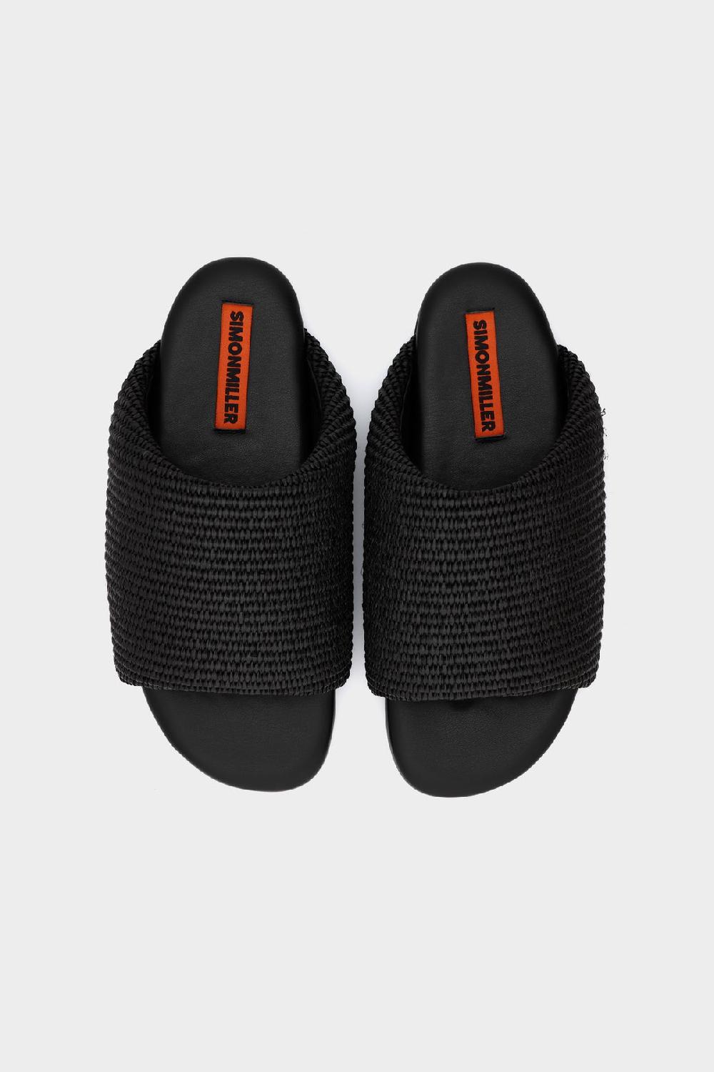 Simon Miller Raffia Bubble Slide BLACK