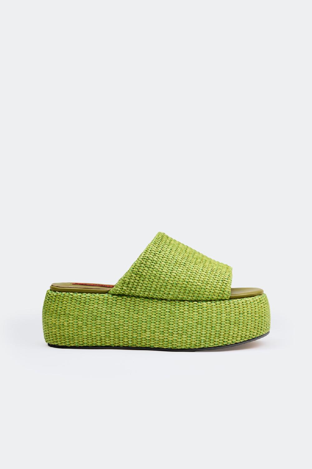 simon miller raffia cloudy platform MOSS GREEN