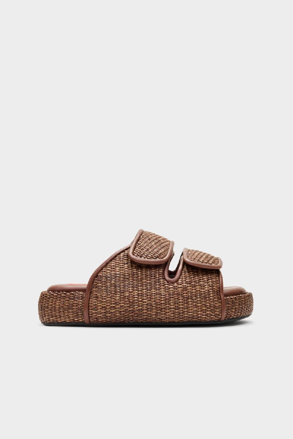 simon miller raffia cro slide CHOCOLATE
