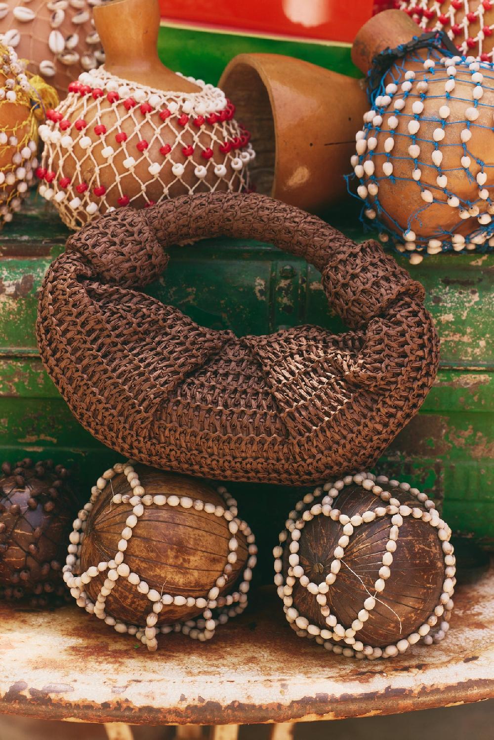 Simon Miller Raffia Lopsy Bag CHOCOLATE