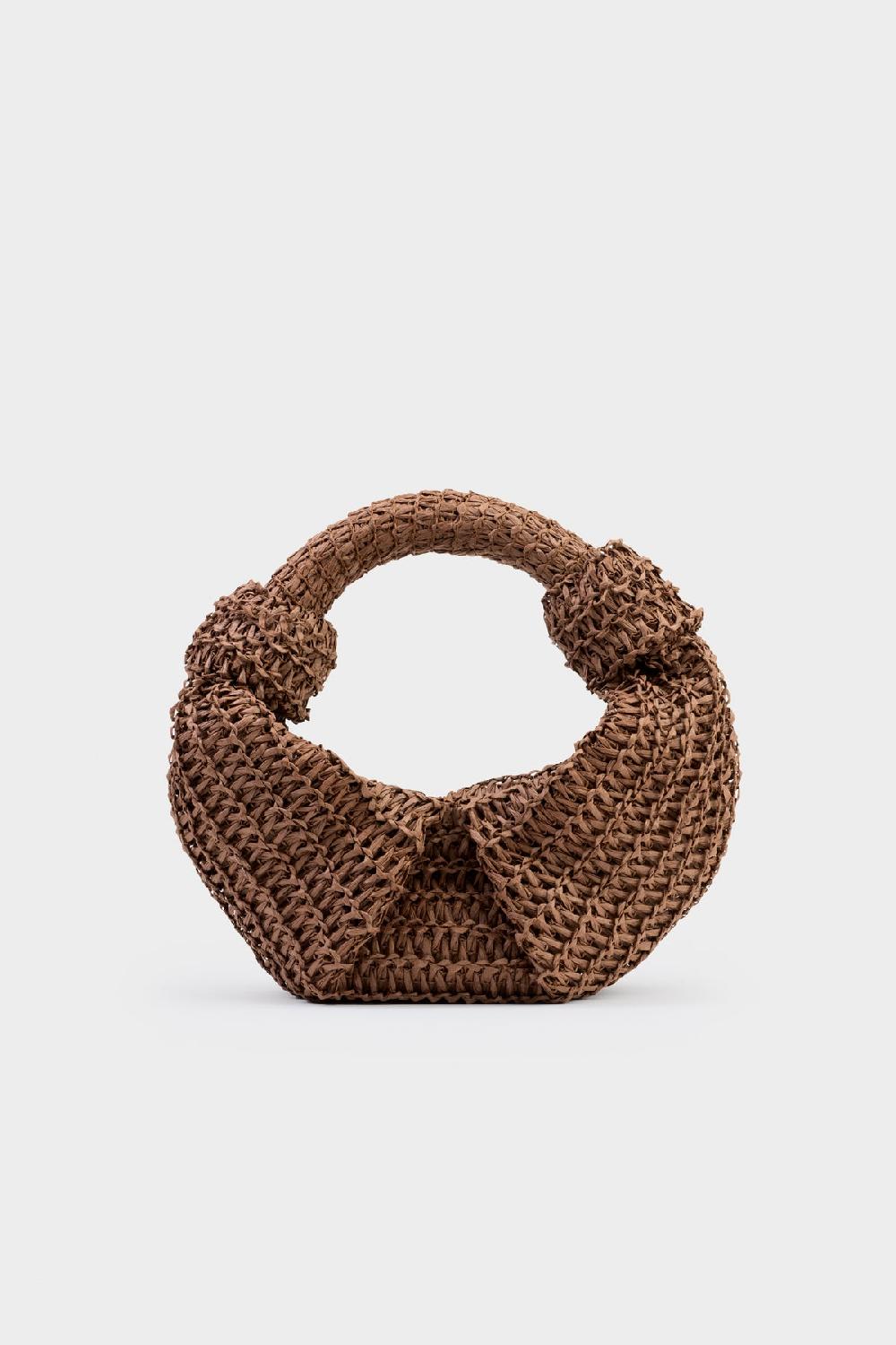 simon miller raffia lopsy bag CHOCOLATE