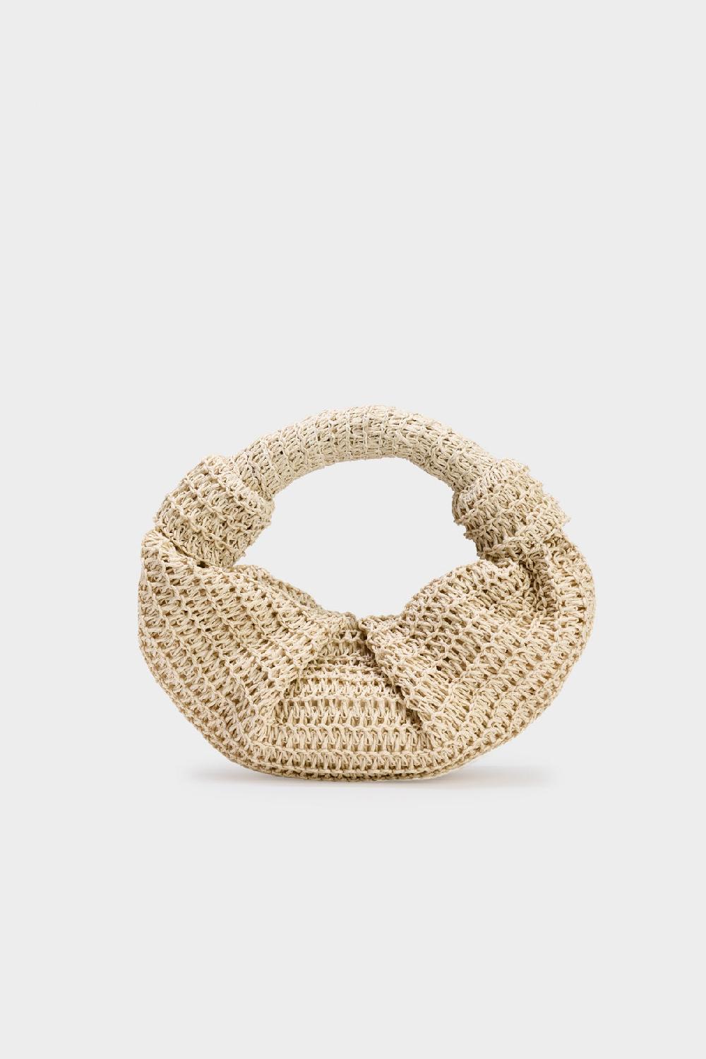 simon miller raffia lopsy bag IVORY