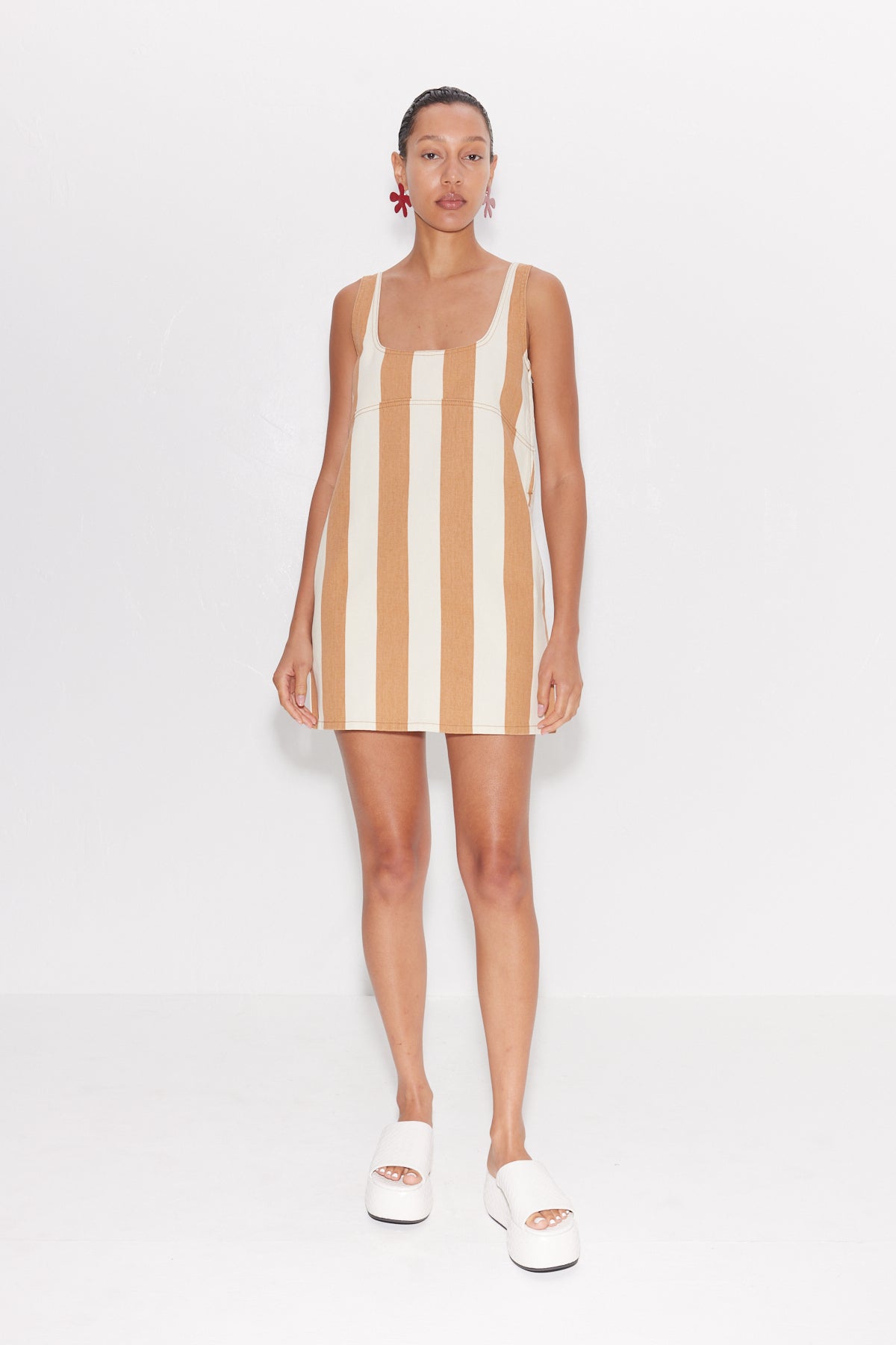 Simon Miller Sahara Striped Denim Dress TAN STRIPE