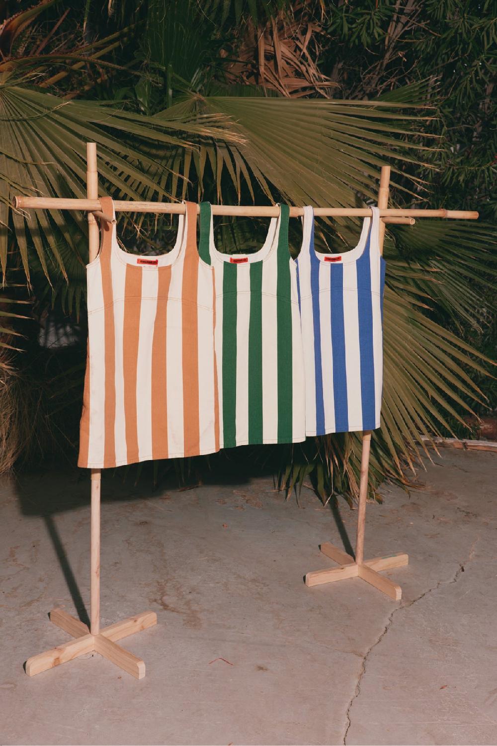 Simon Miller Sahara Striped Denim Dress TAN STRIPE