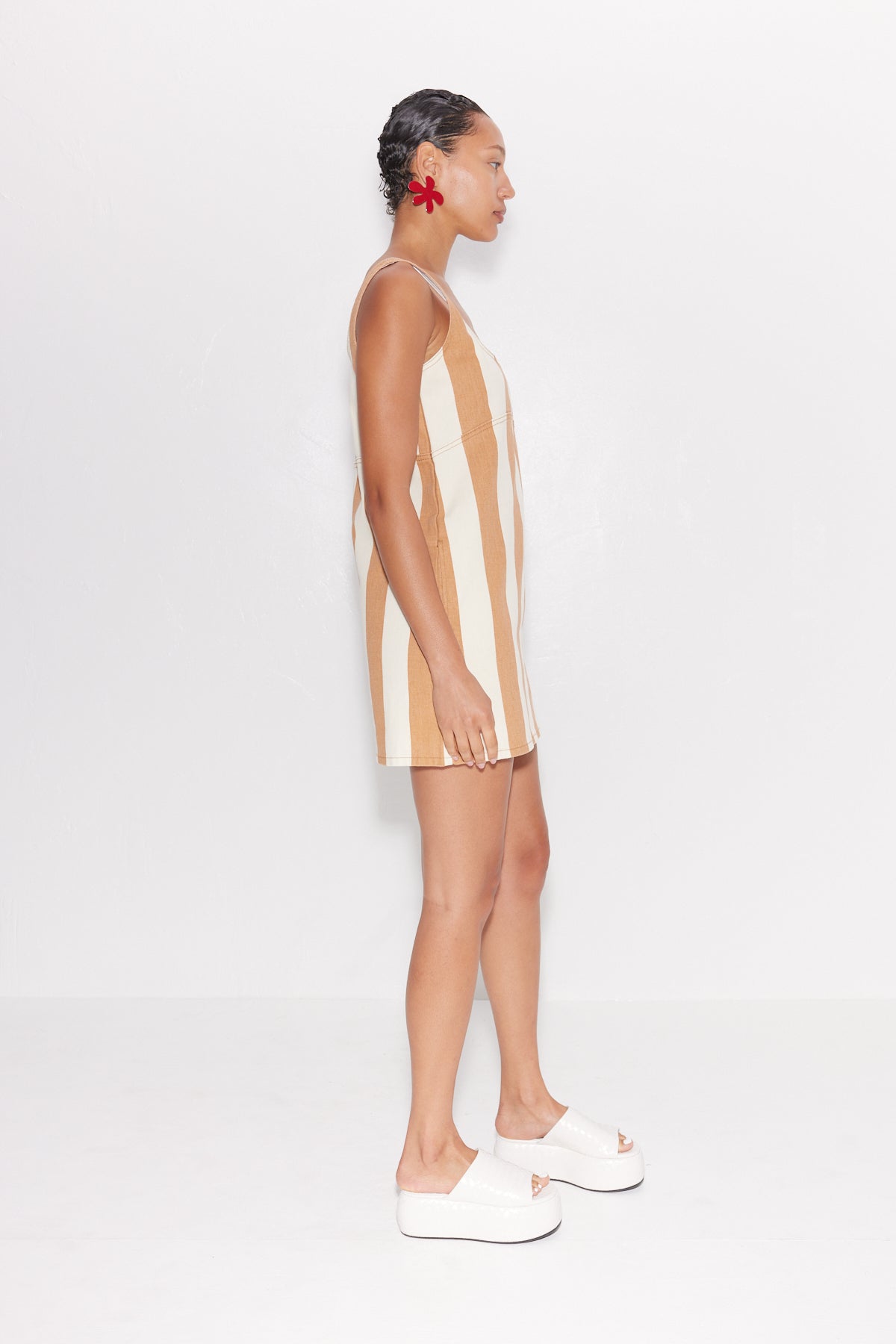 Simon Miller Sahara Striped Denim Dress TAN STRIPE