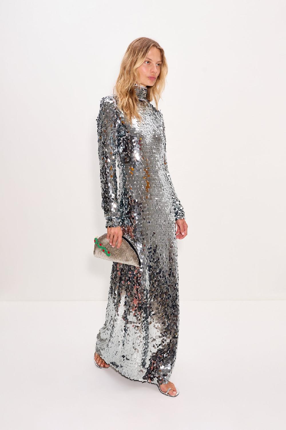 Simon Miller Sculpty Sequin Dress SATELLITE SILVER