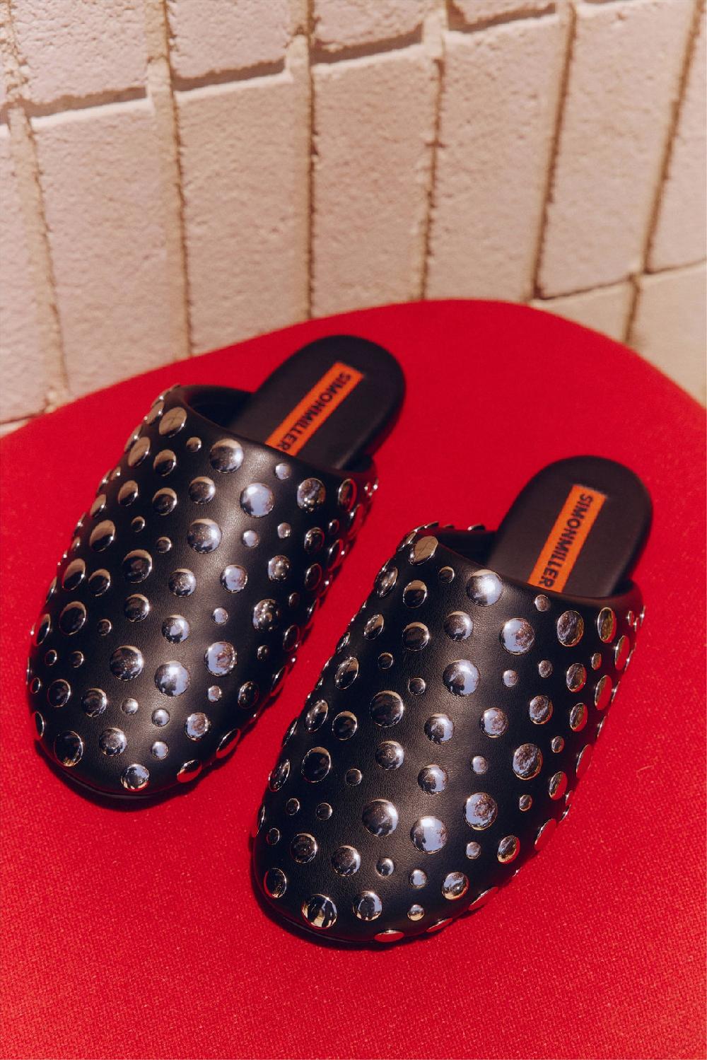 Simon Miller Studded Bubble Slipper BLACK/SILVER