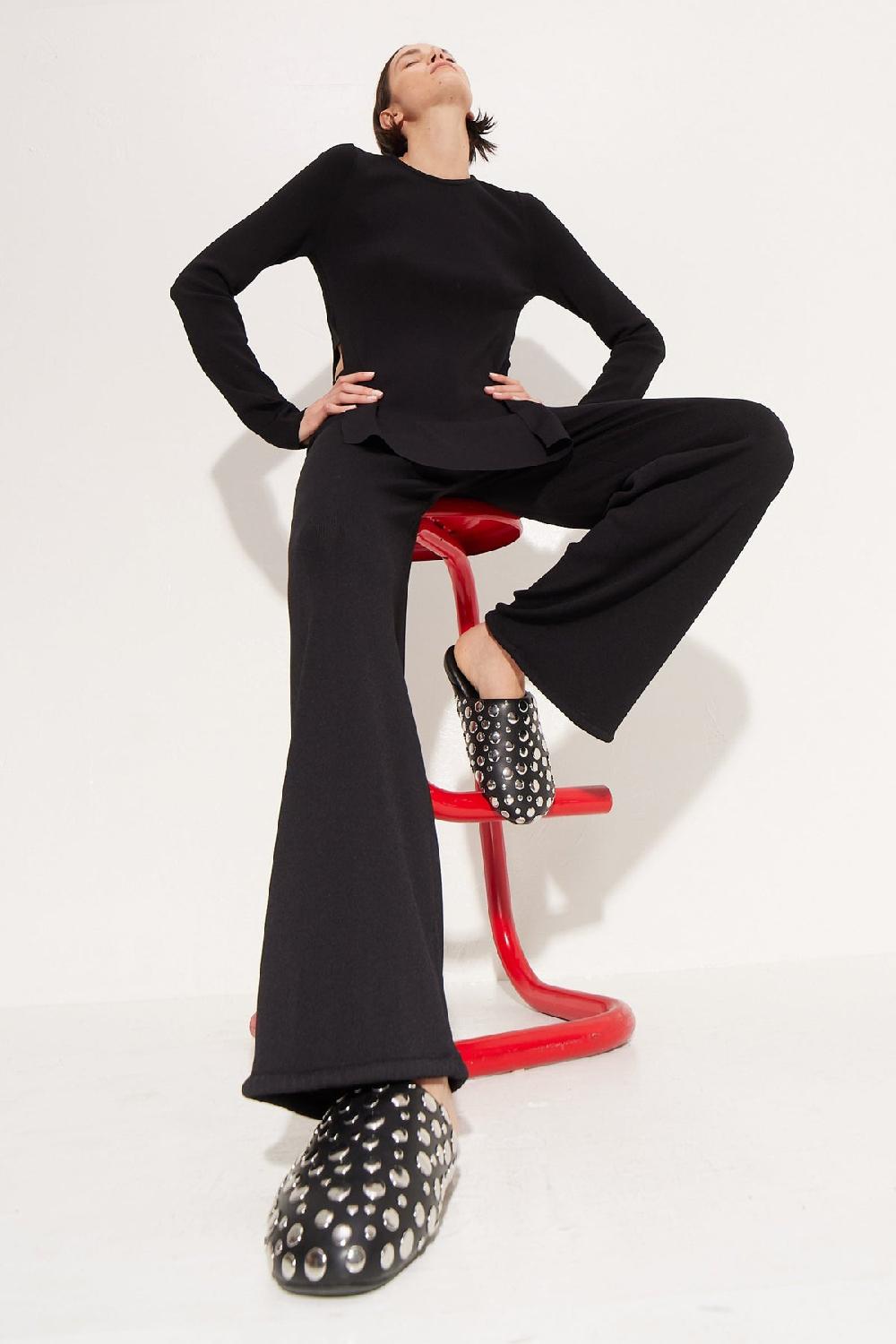 Simon Miller Studded Bubble Slipper BLACK/SILVER