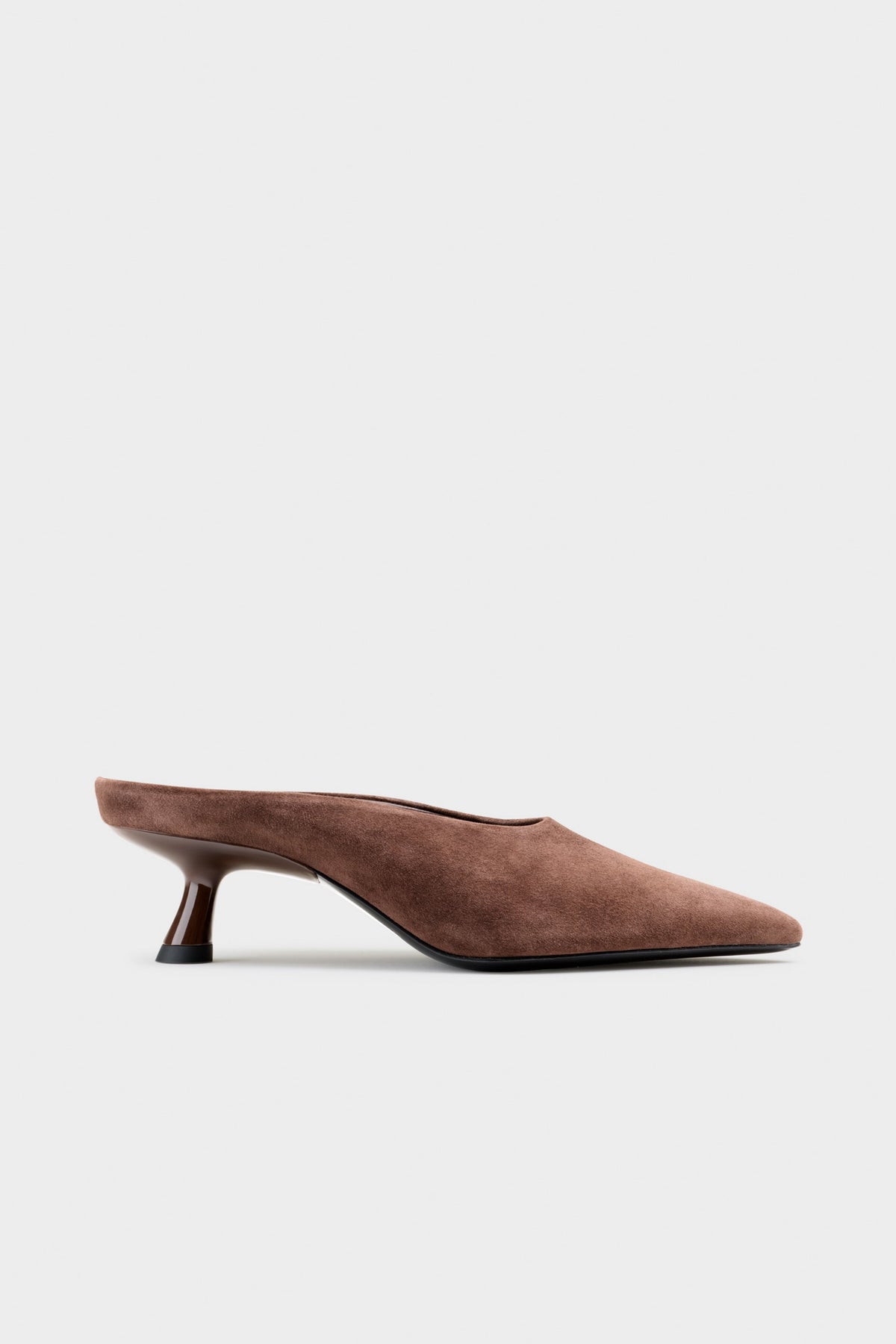 simon miller suede pointed gala mule CHOCOLATE