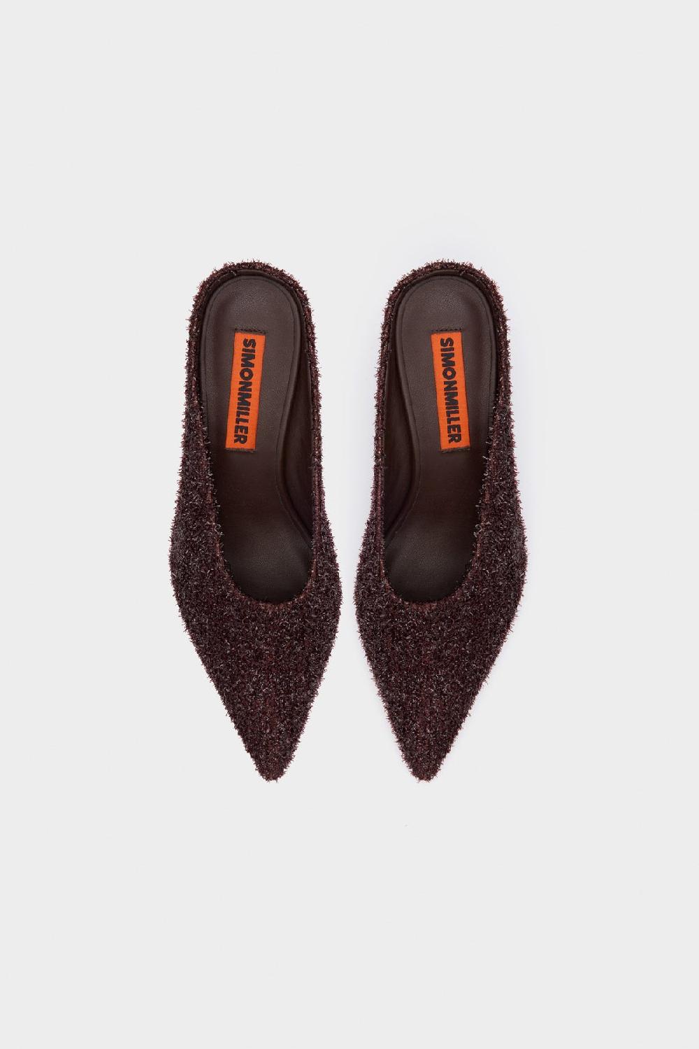 Simon Miller Tinsel Pointed Gala Mule CHOCOLATE