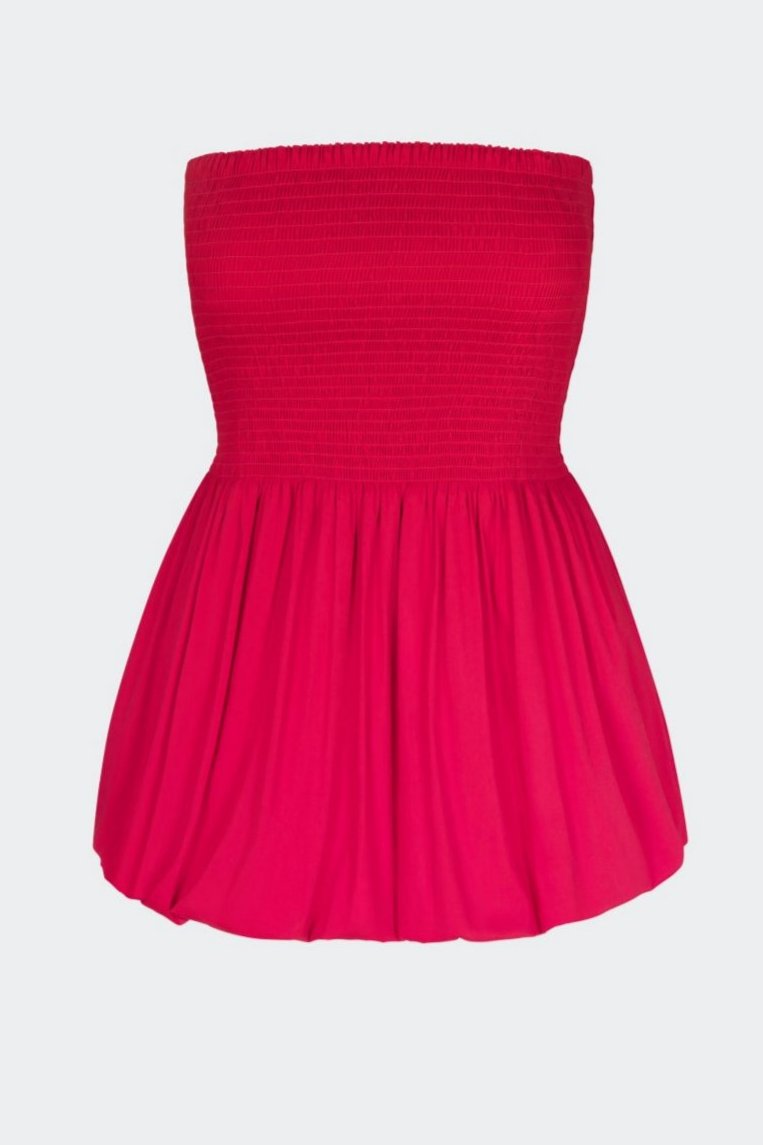 simon miller via smocked mini dress LUCKY RED