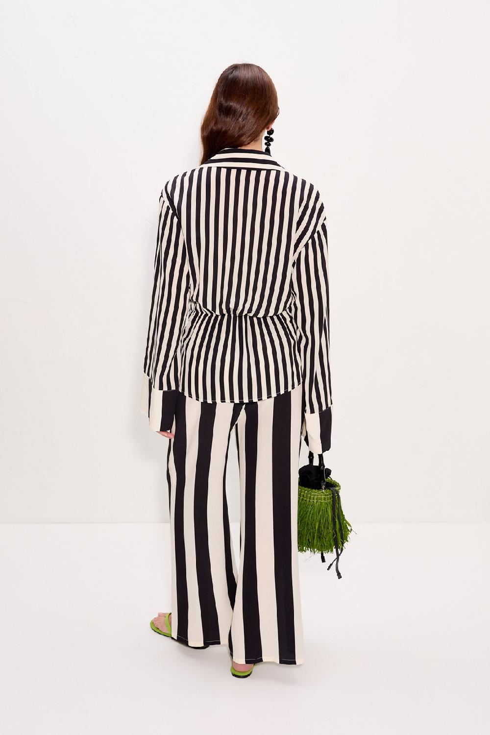 Simon Miller Vietta Crepe Top Black/White Stripe