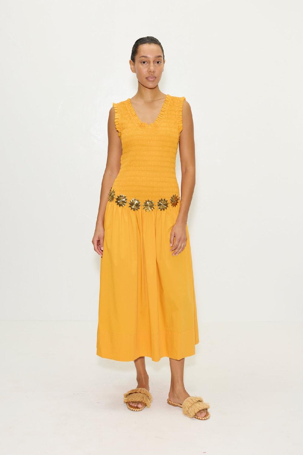 Simon Miller Zini Poplin Dress Sherbet Orange