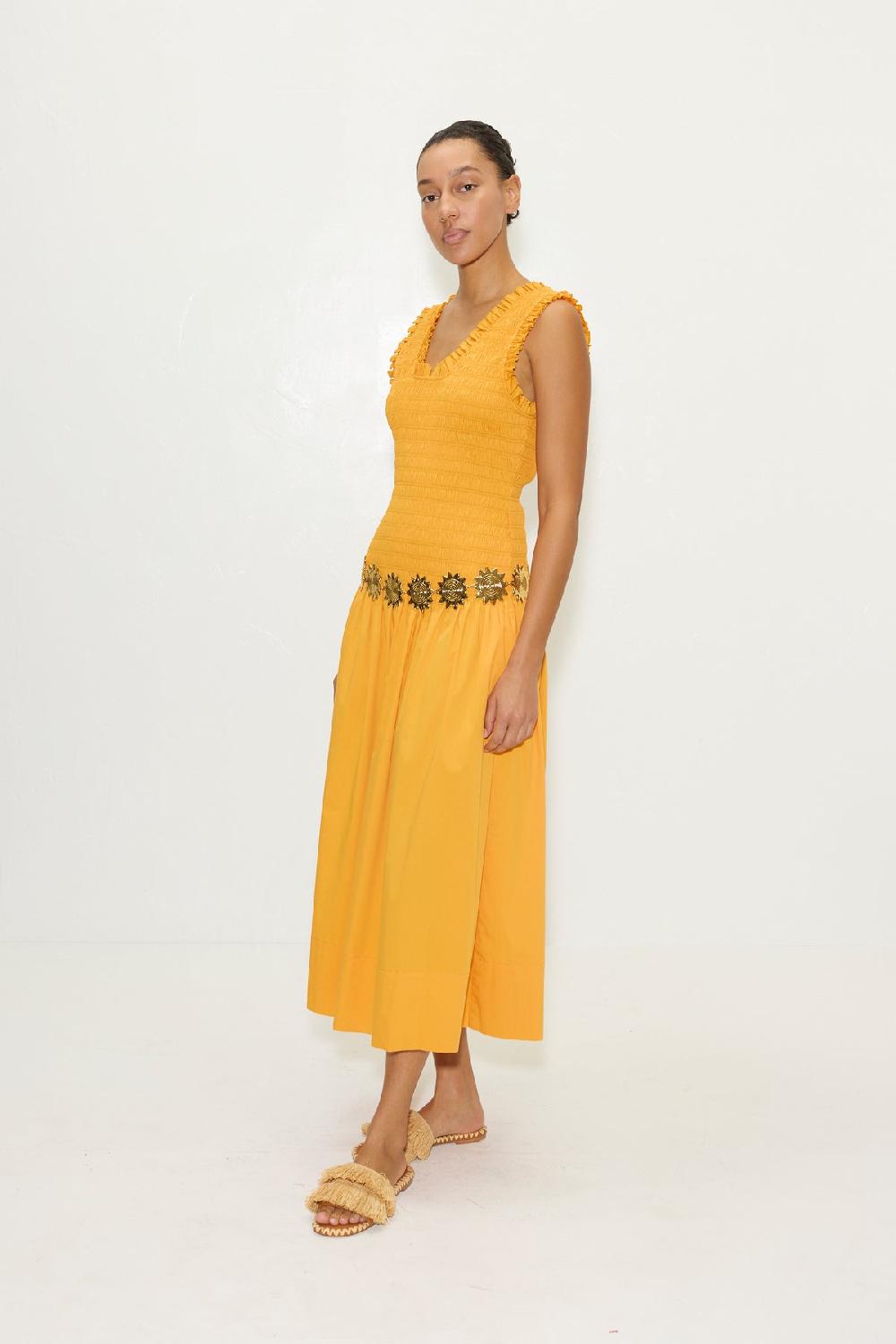 Simon Miller Zini Poplin Dress Sherbet Orange