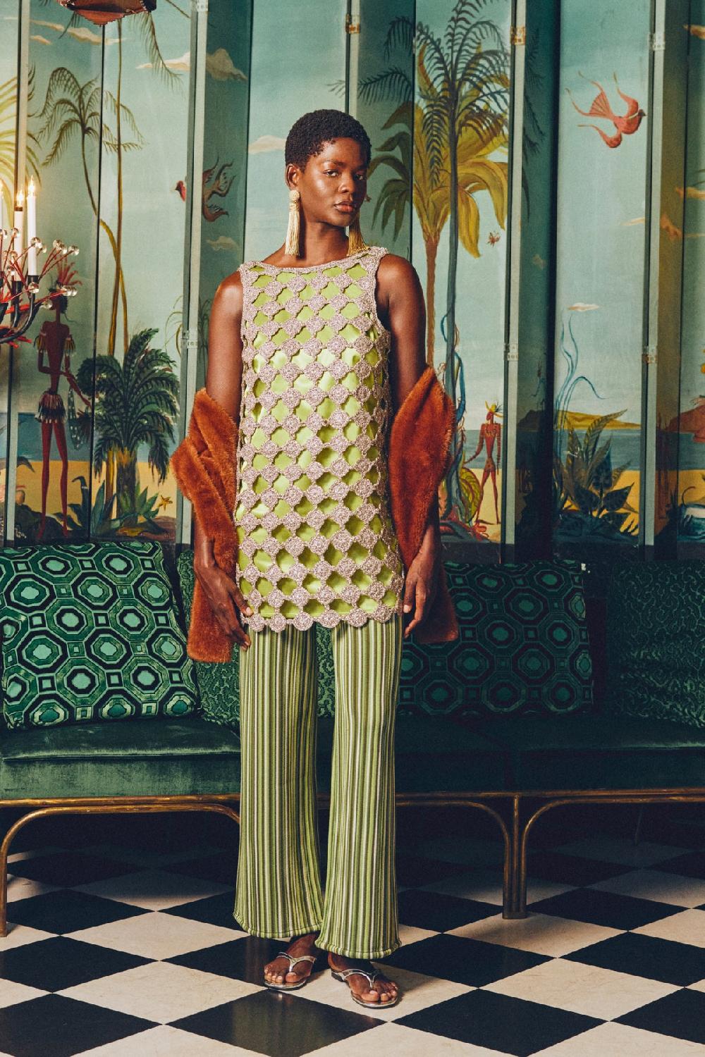 simon miller sina crochet mini dress Moss/Satellite Silver