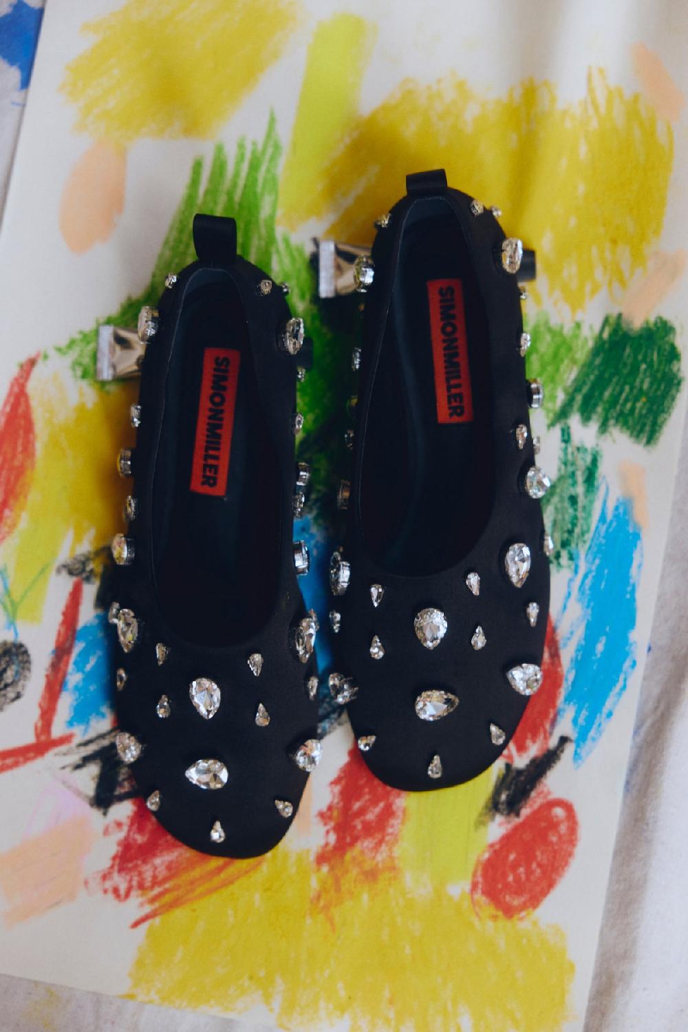 Simon Miller Teardrop Crystal Riad Flat BLACK/SILVER