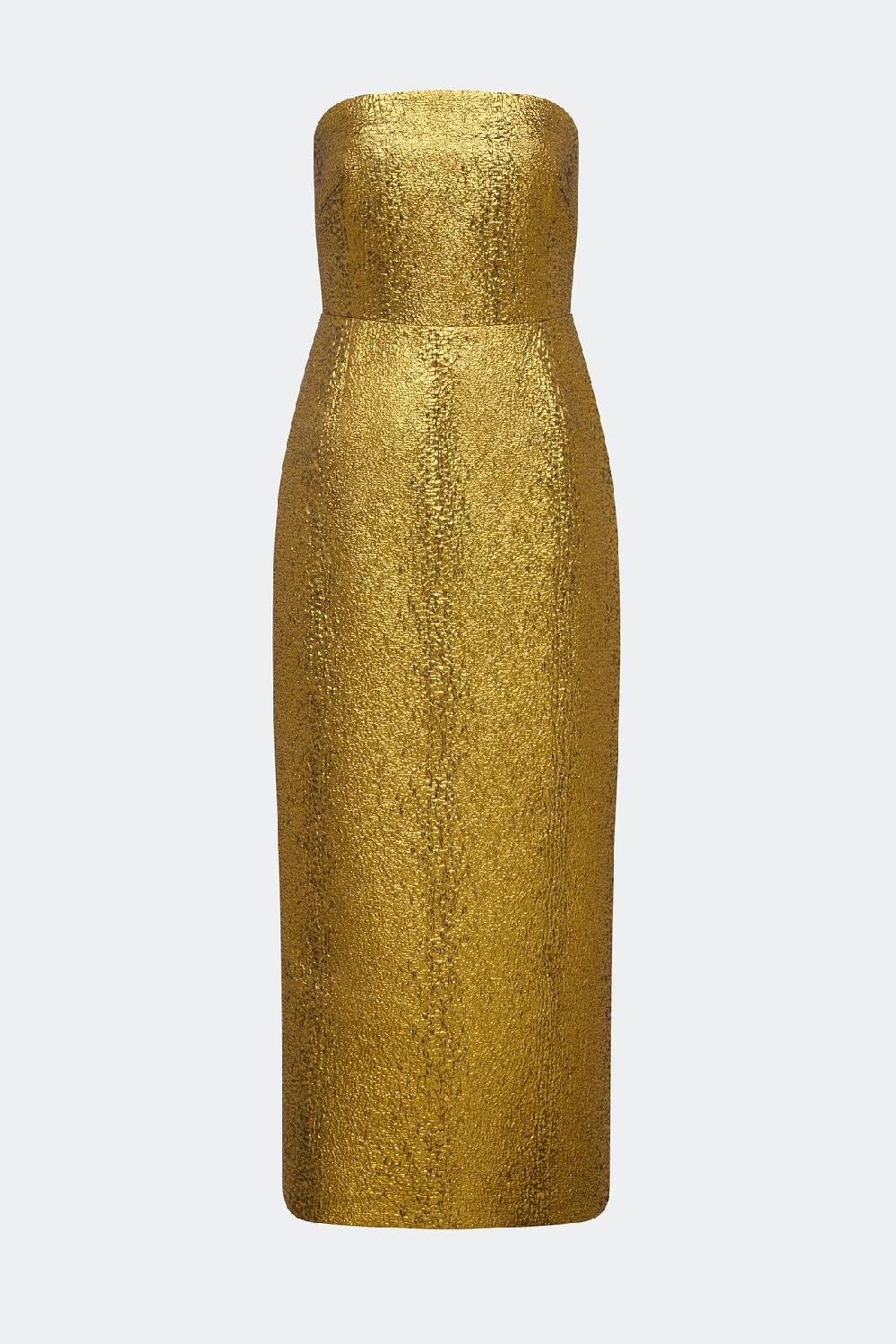 Simon Miller Verdelle Metallic Midi Dress STAR GOLD