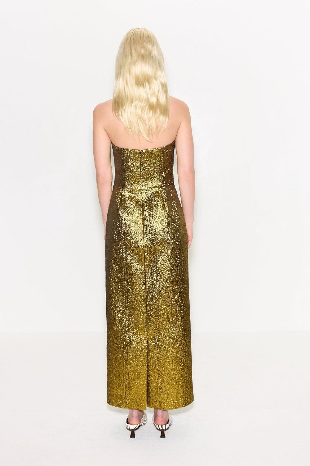 Simon Miller Verdelle Metallic Midi Dress STAR GOLD