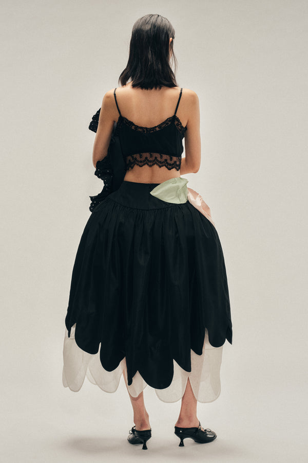 Simone Rocha Pressed Rosette Petal Hem Basque Skirt