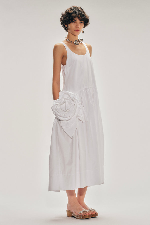 Simone Rocha Pressed Rosette Tapered Back Flounce Dress