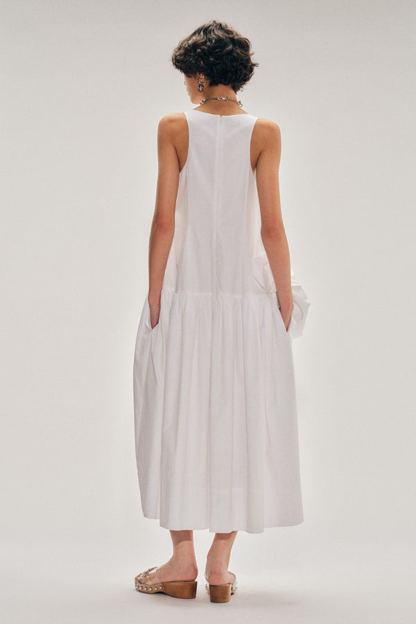 Simone Rocha Pressed Rosette Tapered Back Flounce Dress