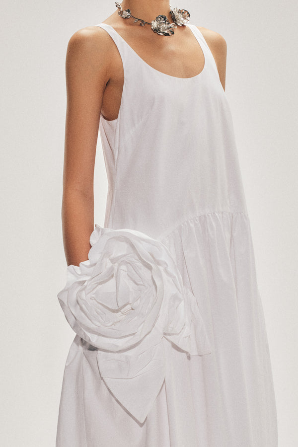 Simone Rocha Pressed Rosette Tapered Back Flounce Dress
