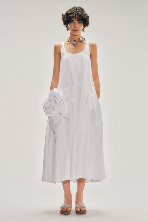 simone rocha Pressed Rosette Tapered Back Flounce Dress