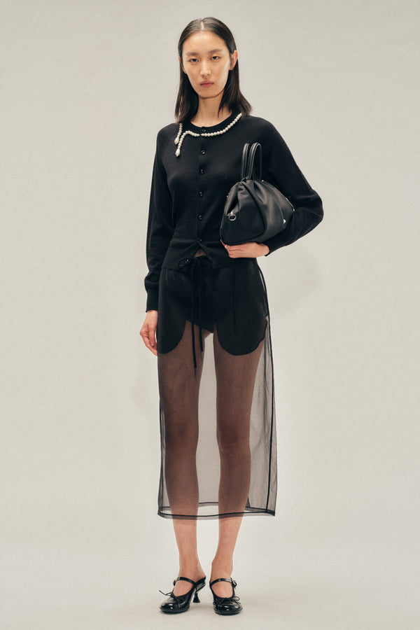 Simone Rocha Beaded Classic Merino Silk Cardigan