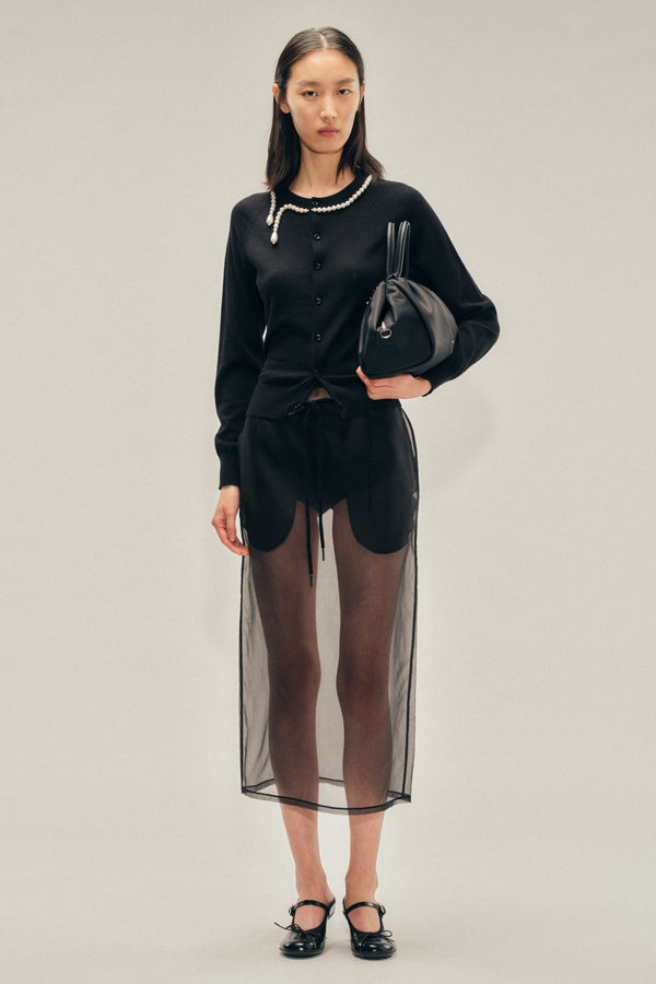 simone rocha Beaded Classic Merino Silk Cardigan