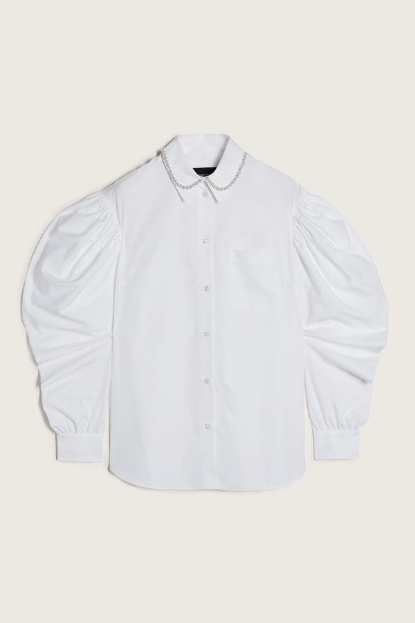 simone rocha Beaded Draped Sleeve Masculine Shirt