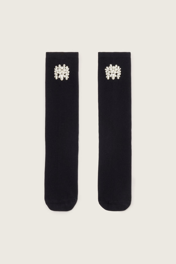 simone rocha Beaded Flower Cluster Socks