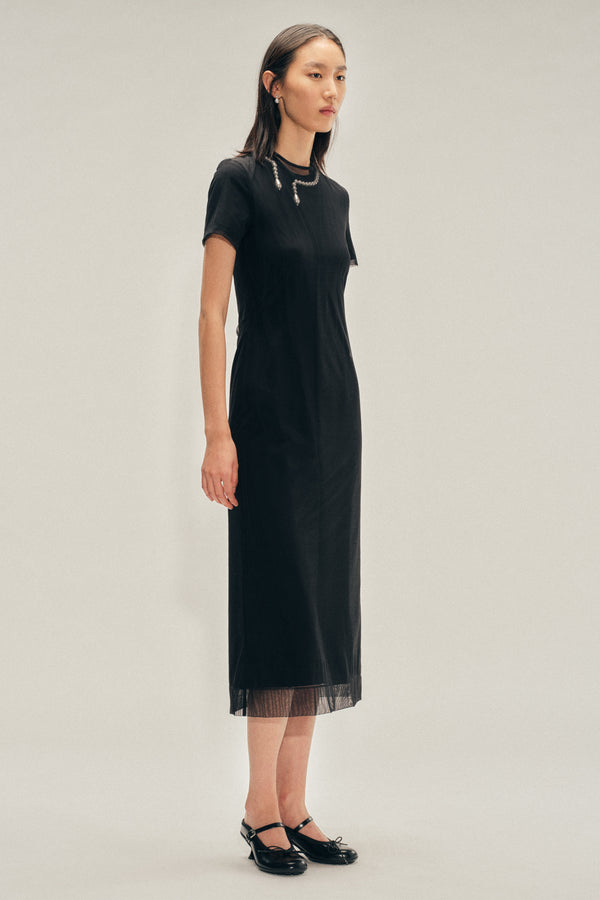 Simone Rocha Beaded Layered Liquid Dress
