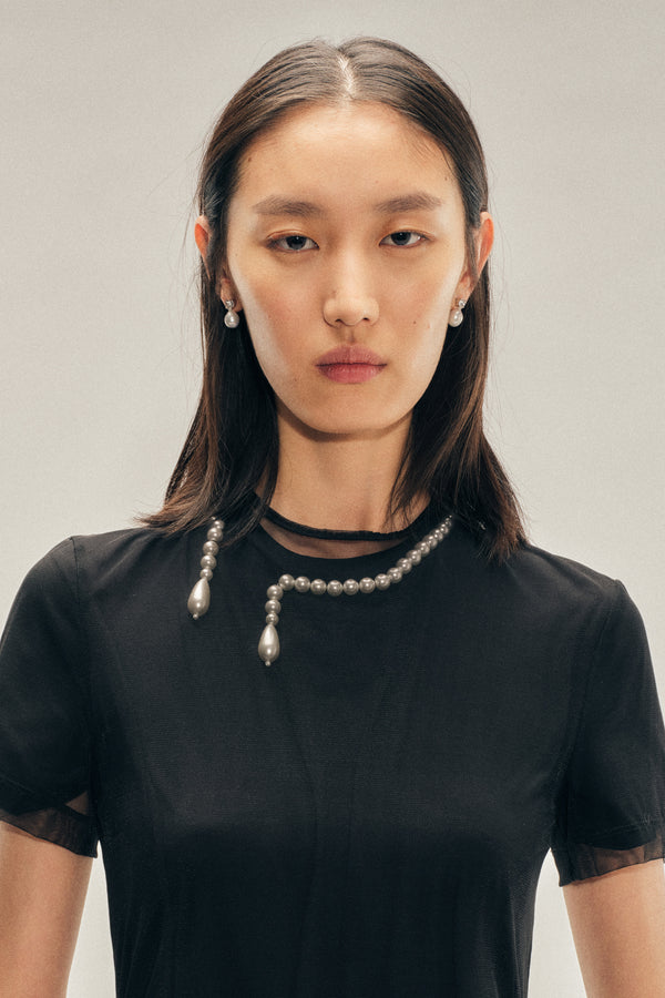 Simone Rocha Beaded Layered Liquid Dress