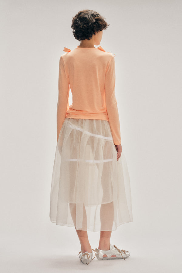 Simone Rocha Bow Ribbon Tail Long Sleeve T-Shirt