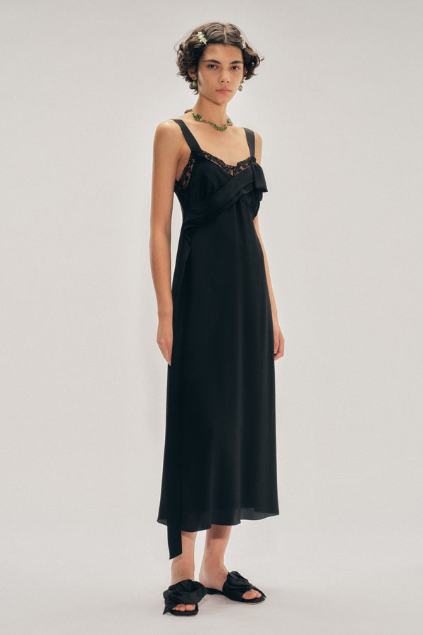 Simone Rocha Bow Sash Slip Dress