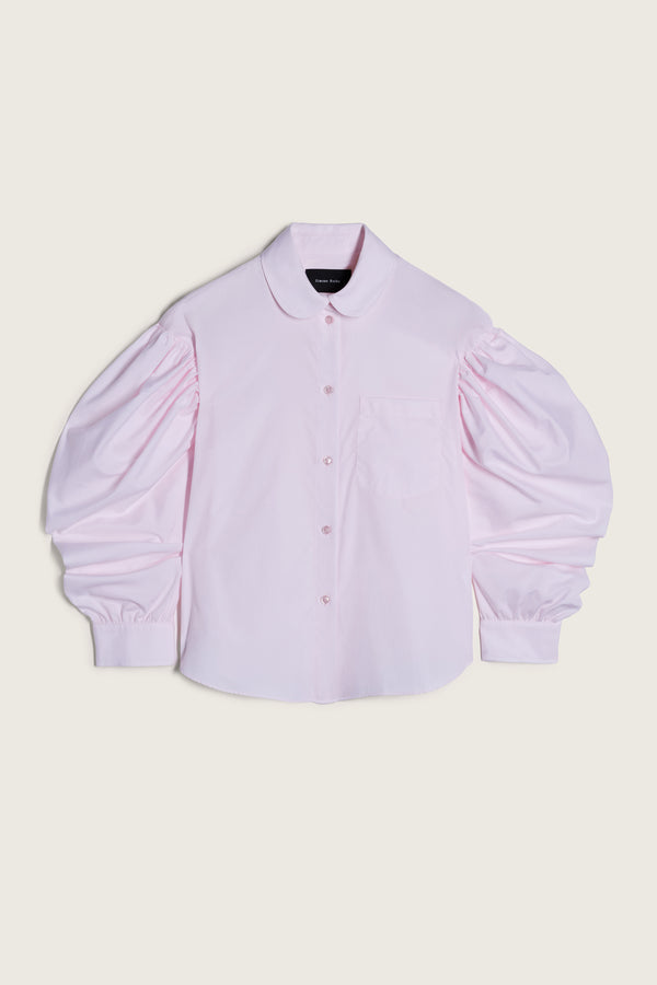 simone rocha Boxy Draped Sleeve Round Collar Shirt
