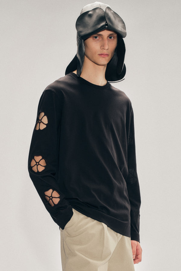 Simone Rocha Daisy Cutout Long Sleeve T-Shirt