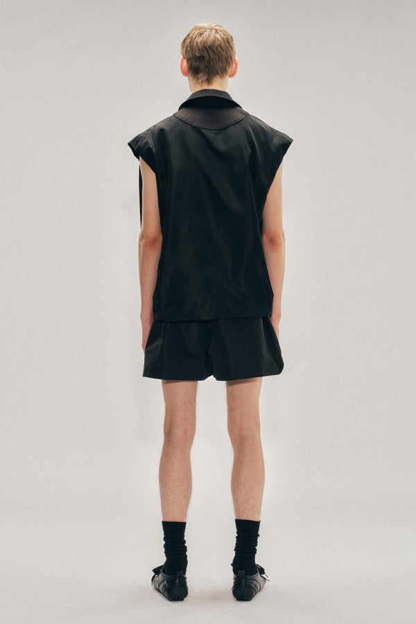 Simone Rocha Draped Bubble Hem Pressed Rosette Top