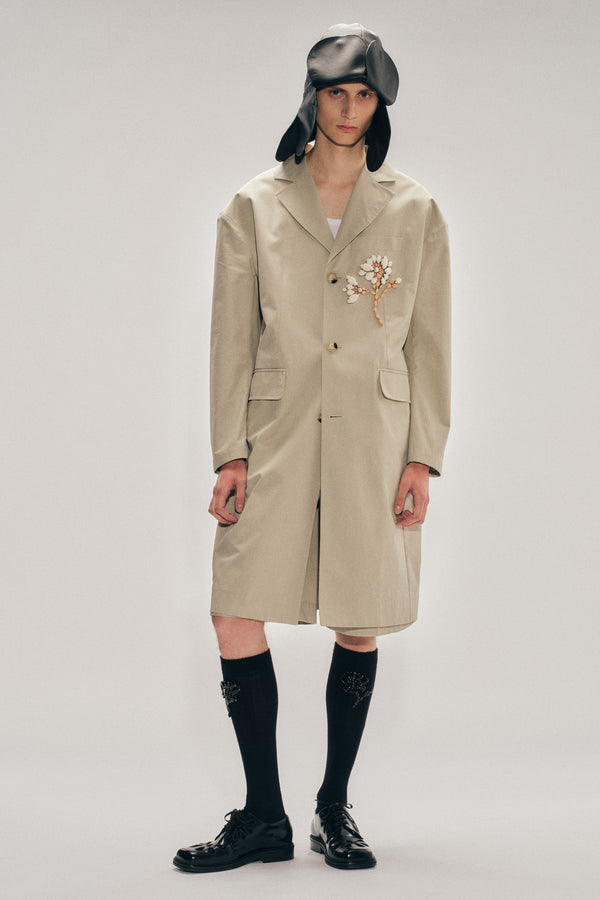Simone Rocha Embellished Boxy Duster Coat