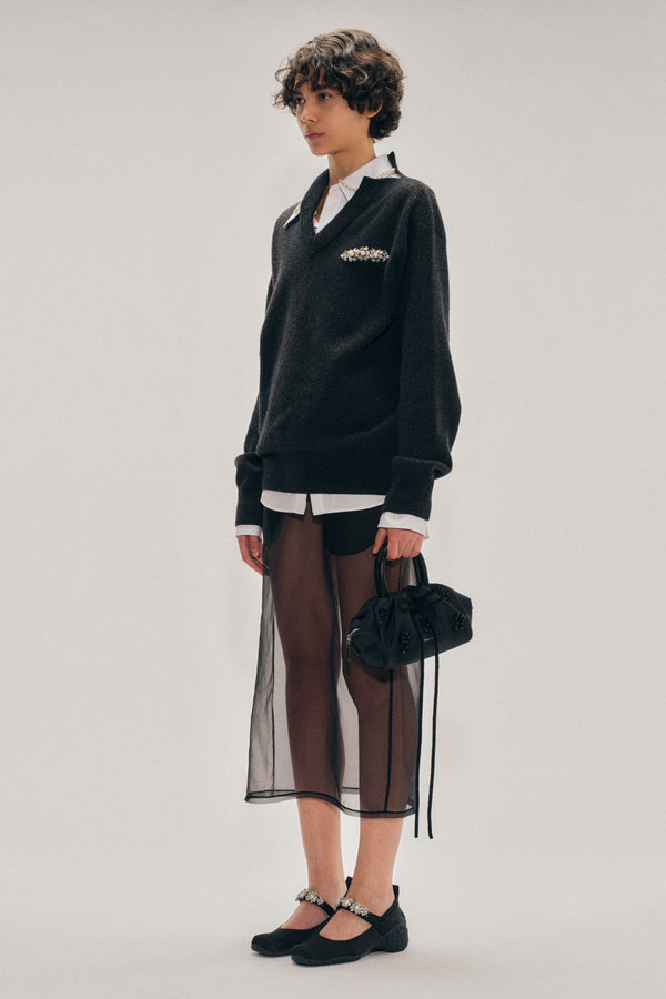 Simone Rocha Embellished Merino Seam Bite Jumper