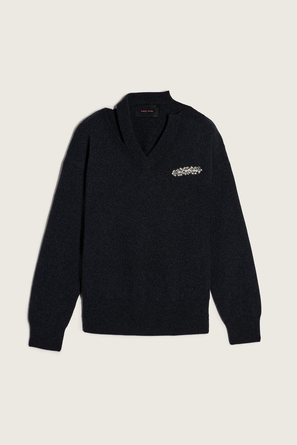 simone rocha Embellished Merino Seam Bite Jumper