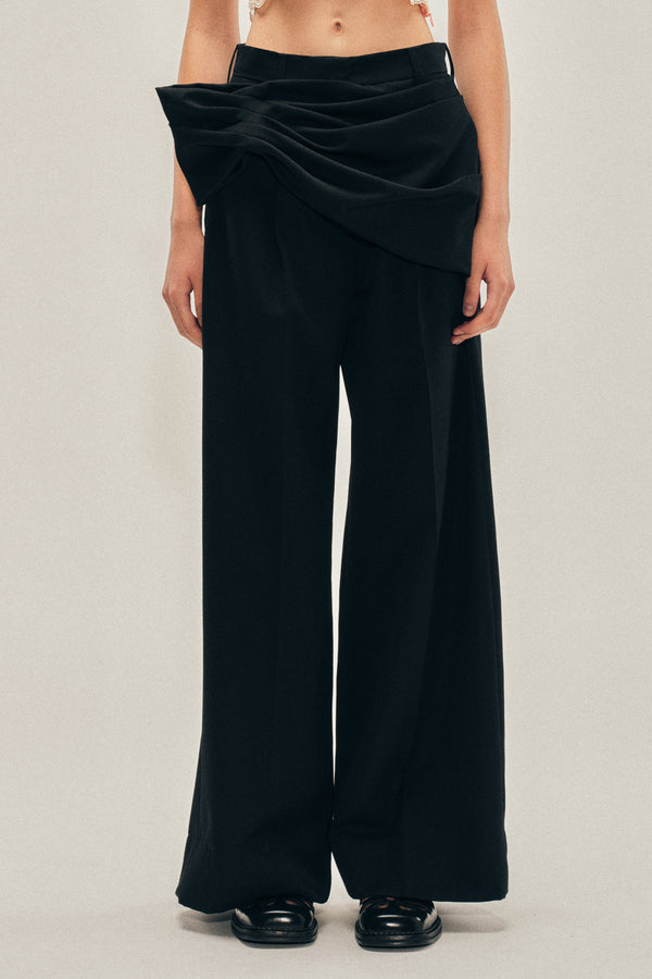 Simone Rocha Gathered Flower Sash Trousers