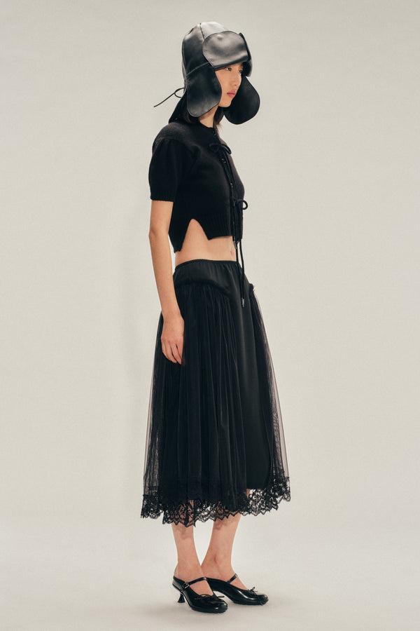 Simone Rocha Hip Detail Lace Trim Skirt