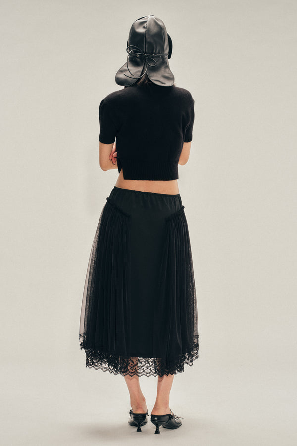 Simone Rocha Hip Detail Lace Trim Skirt