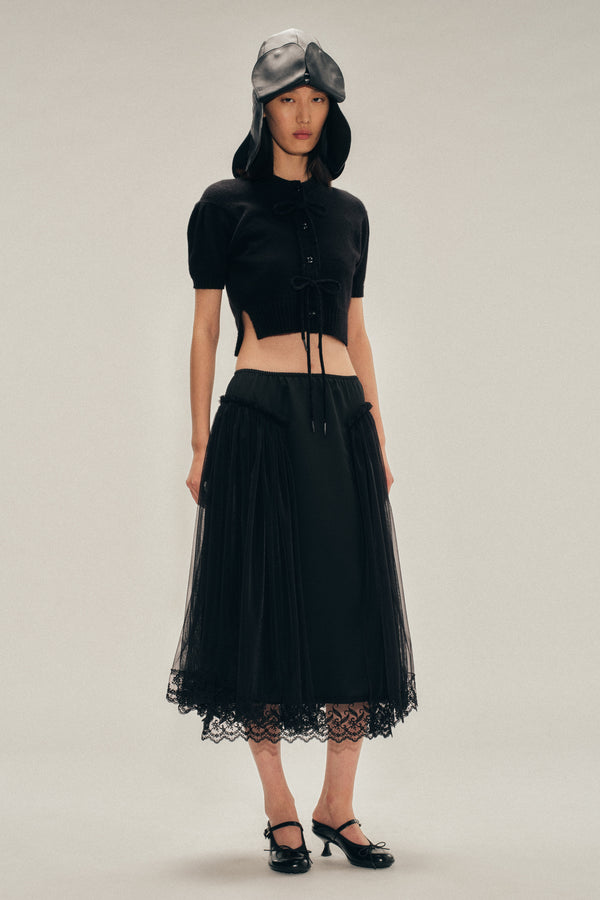 simone rocha Hip Detail Lace Trim Skirt