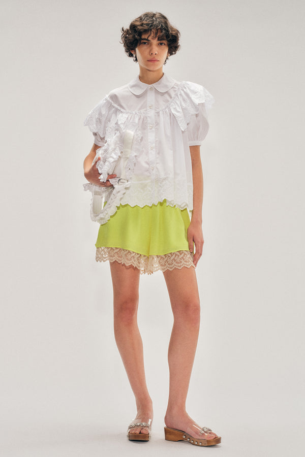 simone rocha Lace Trim Negligee Shorts
